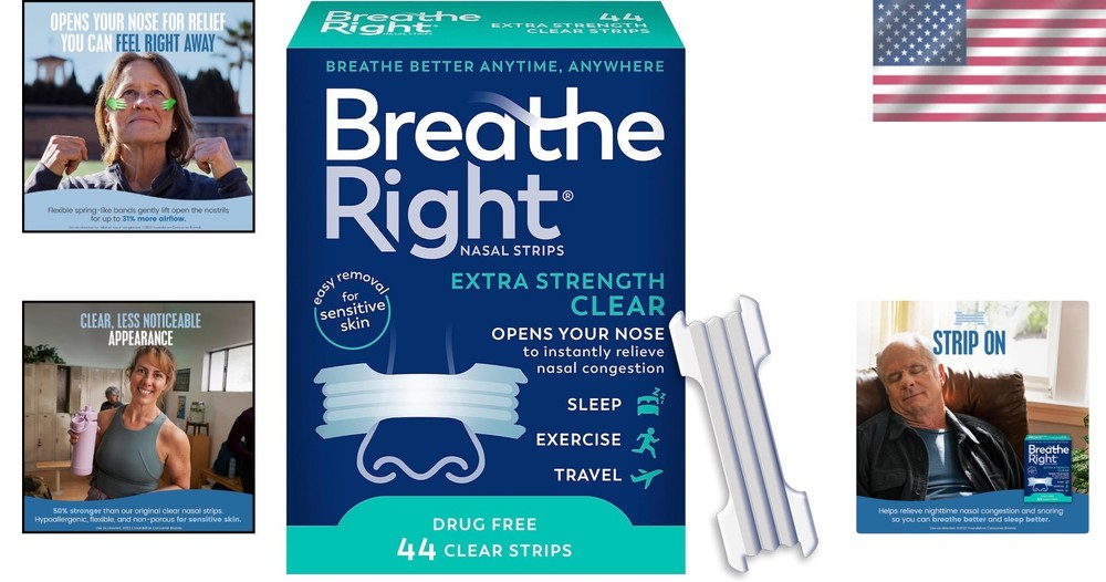 Instant Relief Nasal Strips - Extra Strength & Flexible Design for Any Setting
