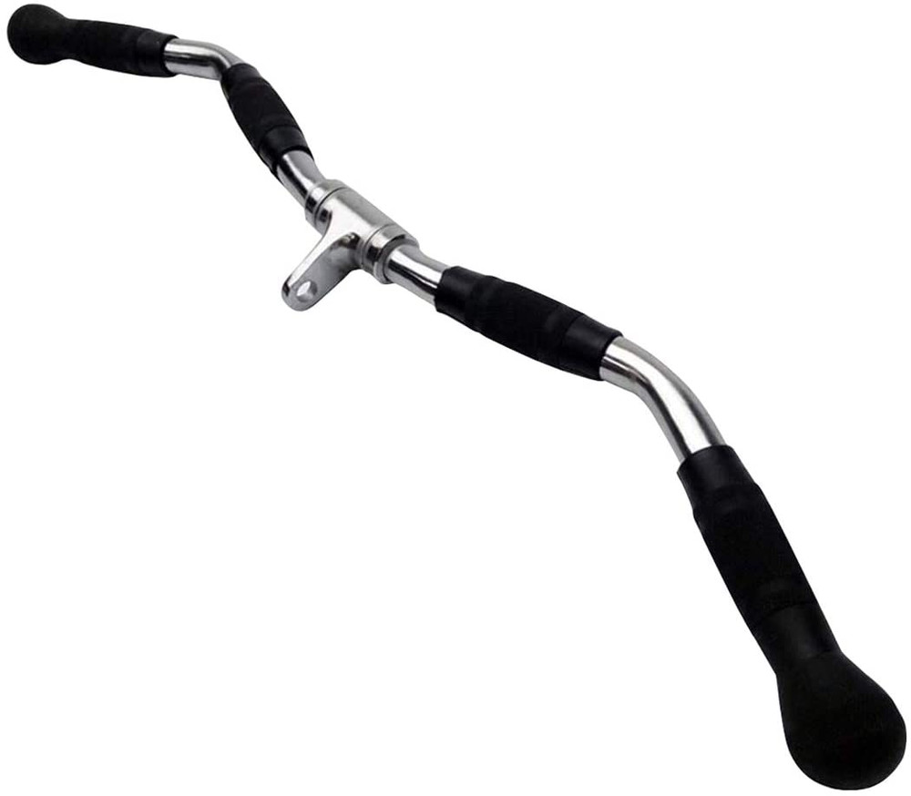 30" Lat Pulldown Bar Cable Machine Attachment w/ Rotation Rubber Grip Gym