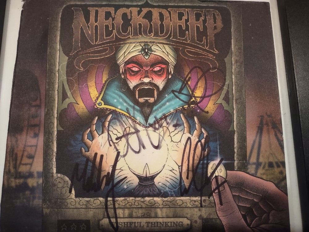 NECK DEEP WISHFUL THINKING SIGNED FRAMED CD Autograph +4 JSA
