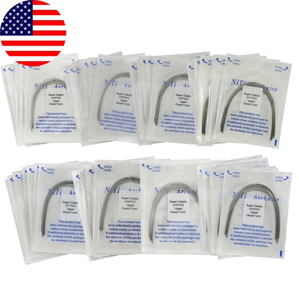 US 100 Pcs Dental Orthodontic Rectangular Super Elastic Niti Arch Wires Ovoid