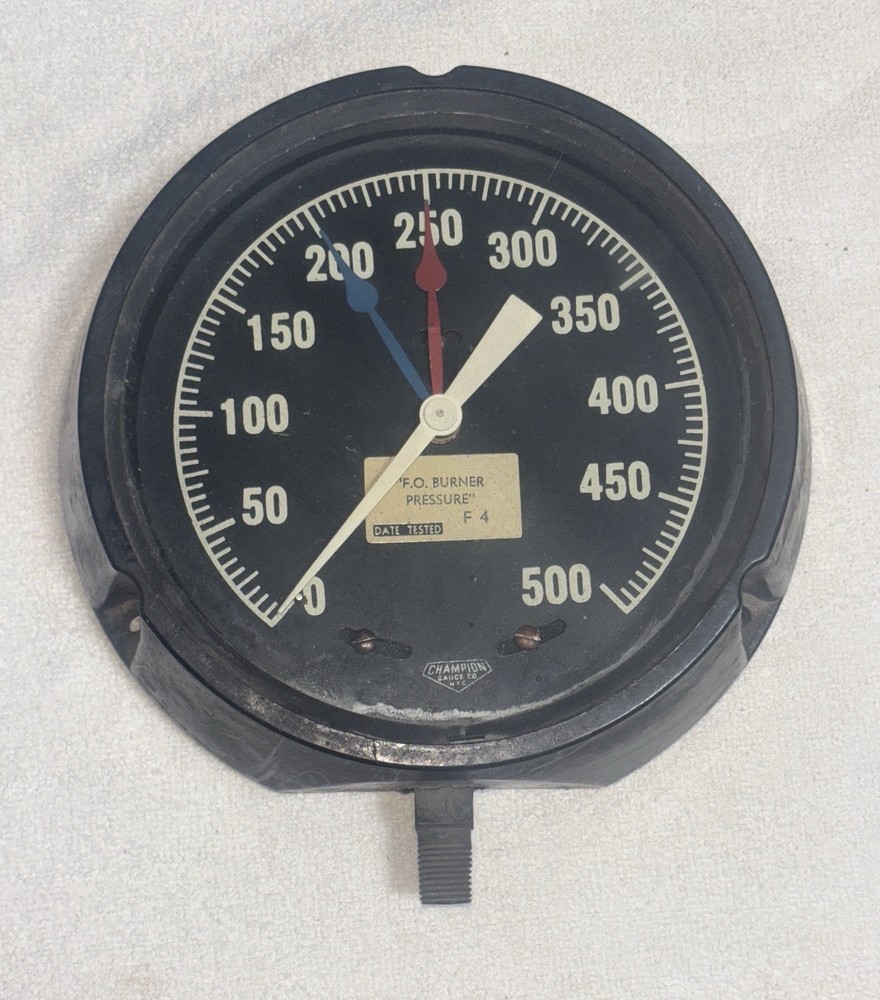 Large Champion FO Burner Pressure Gauge