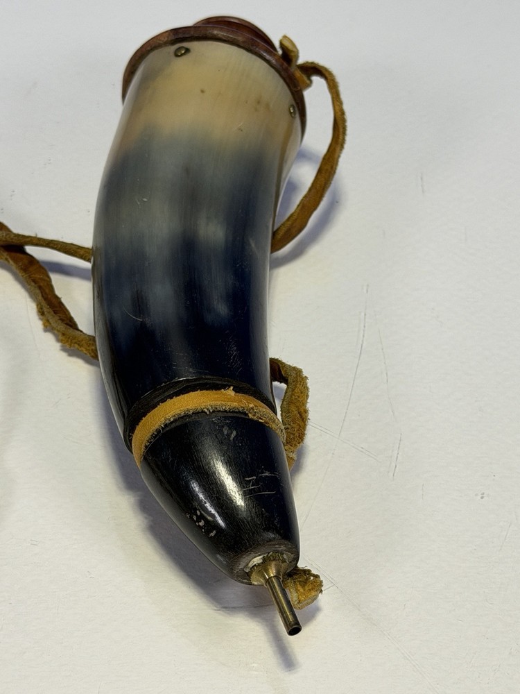 Vintage Powder Horn w/ Leather Strap