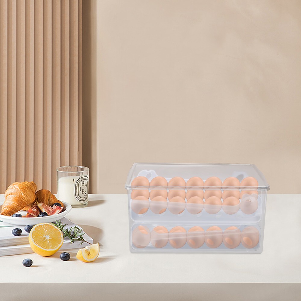 Egg Holder for Refrigerator Adjustable Egg Holder Storage Container for 36 Eggs