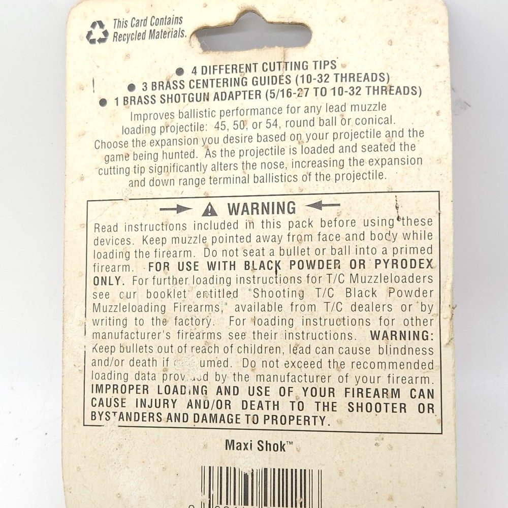 Thompson Center Maxi Shok Bullet Performance Tool Kit #7126 Muzzleloader Hunting