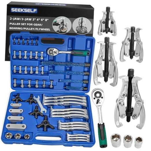 3" 4" 6" 8" Gear Puller Set, 2-Jaw/3-Jaw Bearing Puller Kit with Torque
