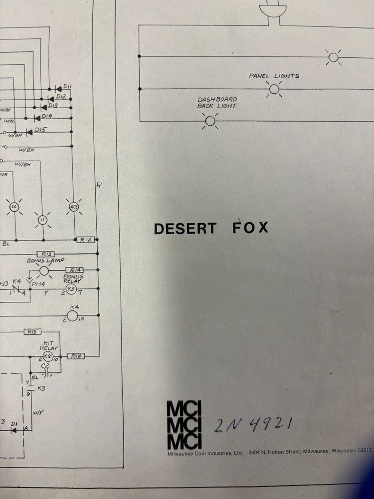 ORIGINAL-MILWAUKEE COIN-DESERT FOX-SCHEMATICS