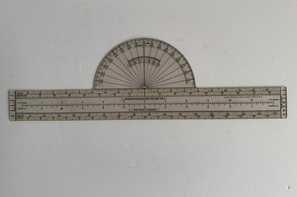 Jeppesen Sanderson PN-1 Flight Navigation Plotter 1960 1976 1985