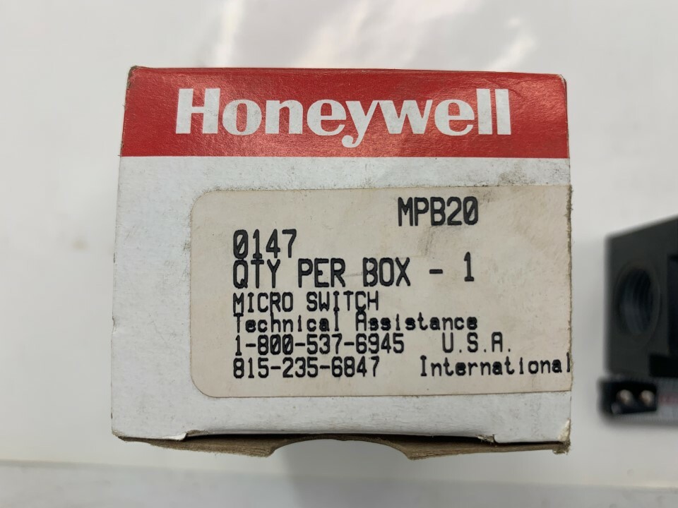 Honeywell Microswitch, sensing and control Model: MPB20