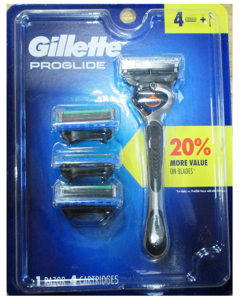 Gillette ProGlide Men's Razor Handle + 4 Refill Cartridges