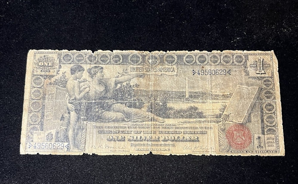 1896 educational note $1 Low Grade Circ