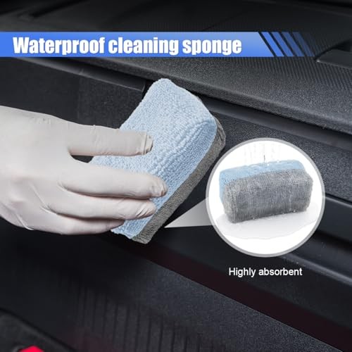 12PCS Ceramic Coating Applicator Sponge, Microfiber Rectangular Auto Blue