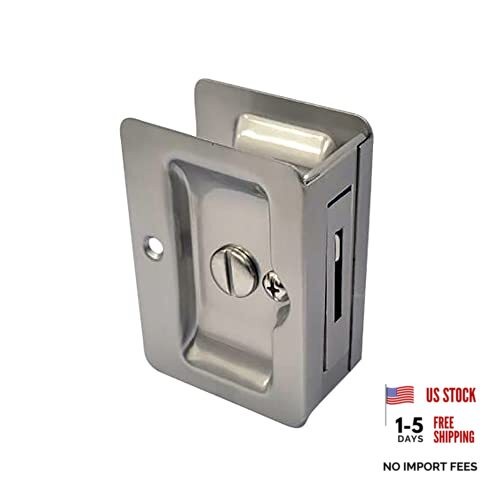 Premium Quality Solid Brass Rectangular 1 Pack(Privacy Lock) Satin Nickel