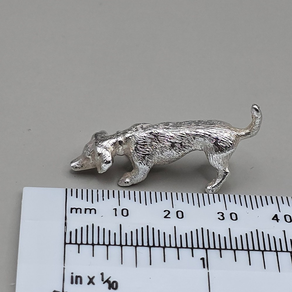 Collectible Solid Silver Dog Miniature Figurine