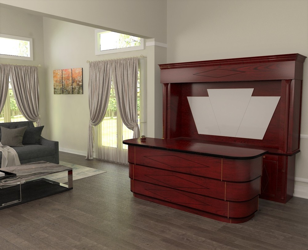 Art Deco Front & Back Bar With Classic Rounded Corners – Bar WNL127