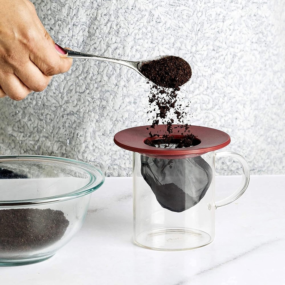 Brew Buddy Portable Pour Over, Reusable Fine Mesh Filter, Dishwasher Safe, Si...