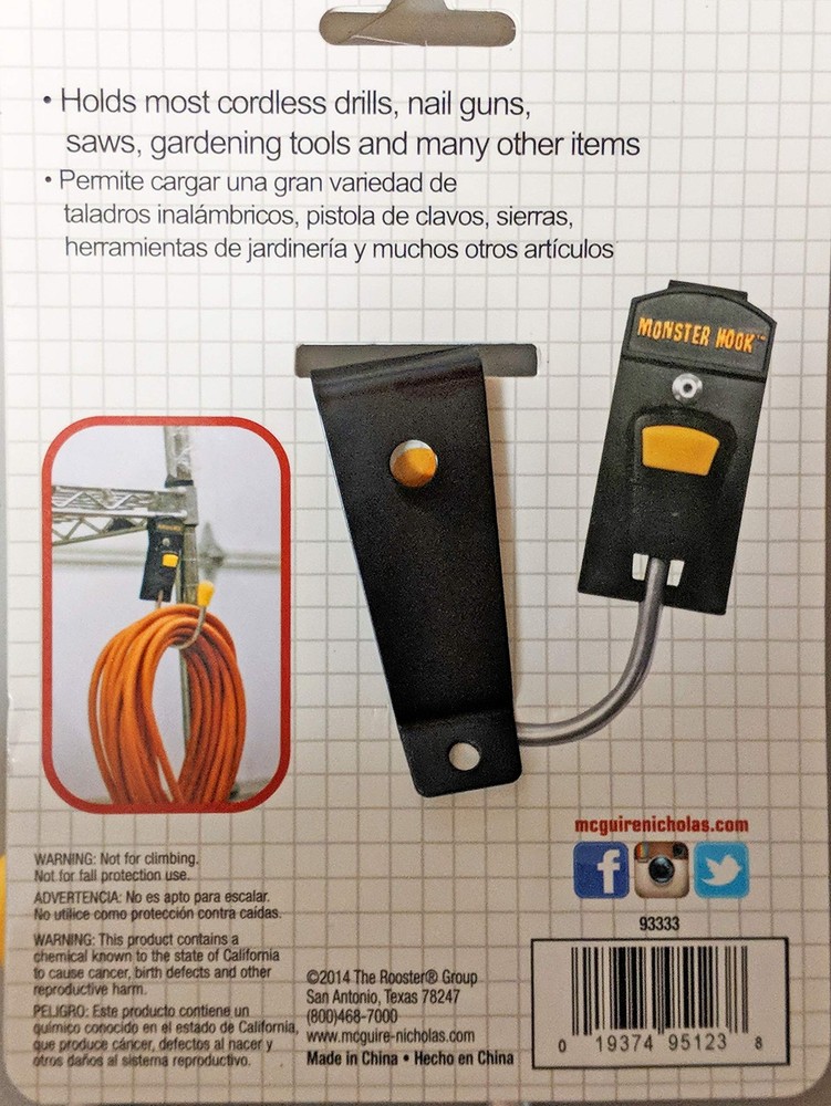 93333 Single Monster Hook, Yellow, Black