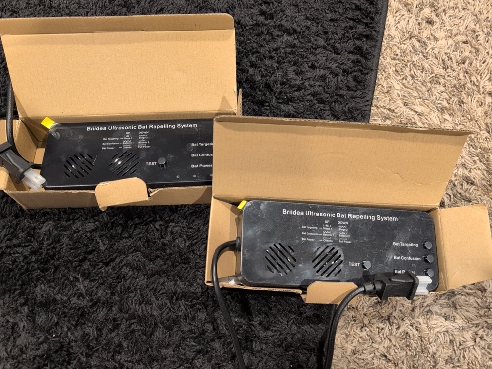 Briidea Ultrasonic Bat Repelling System Electronic Device 2-Pack Bat Away Pest