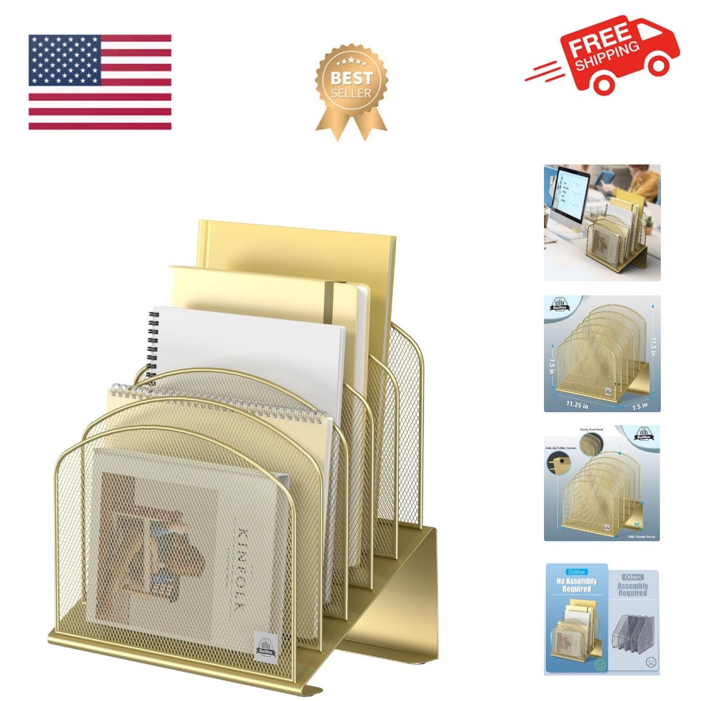 Sturdy Inclined File Organizer - Modern Desktop Solution for Classroom & Home