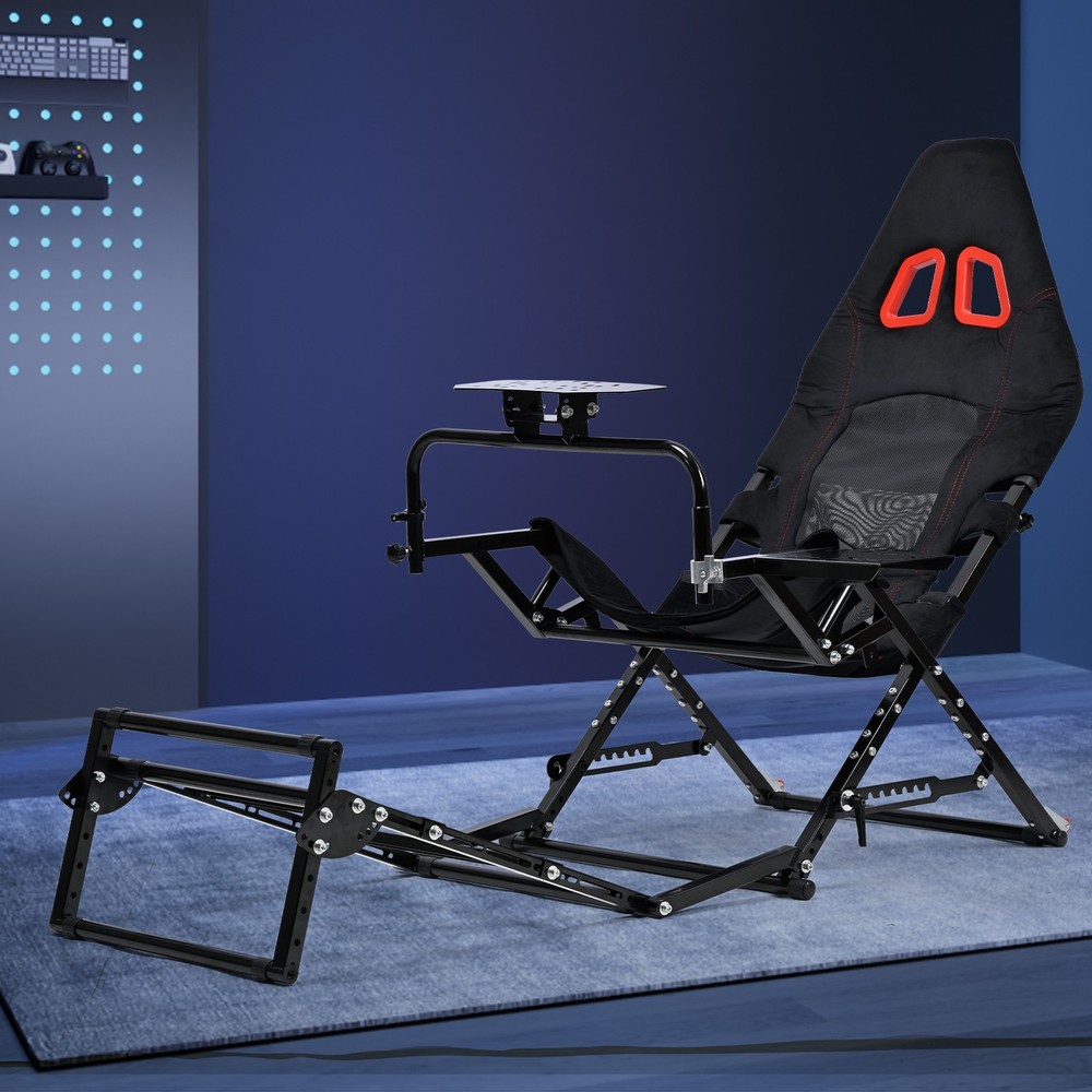 Supllueer Foldable Racing Simulator Cockpit Fits Logitech G920 Moza Thrustmaster