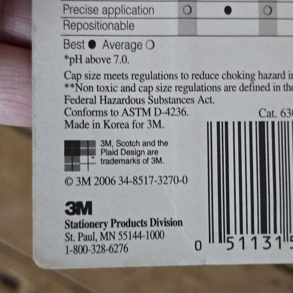 Scotch 3M Restickable Glue Stick New In Pack 2006