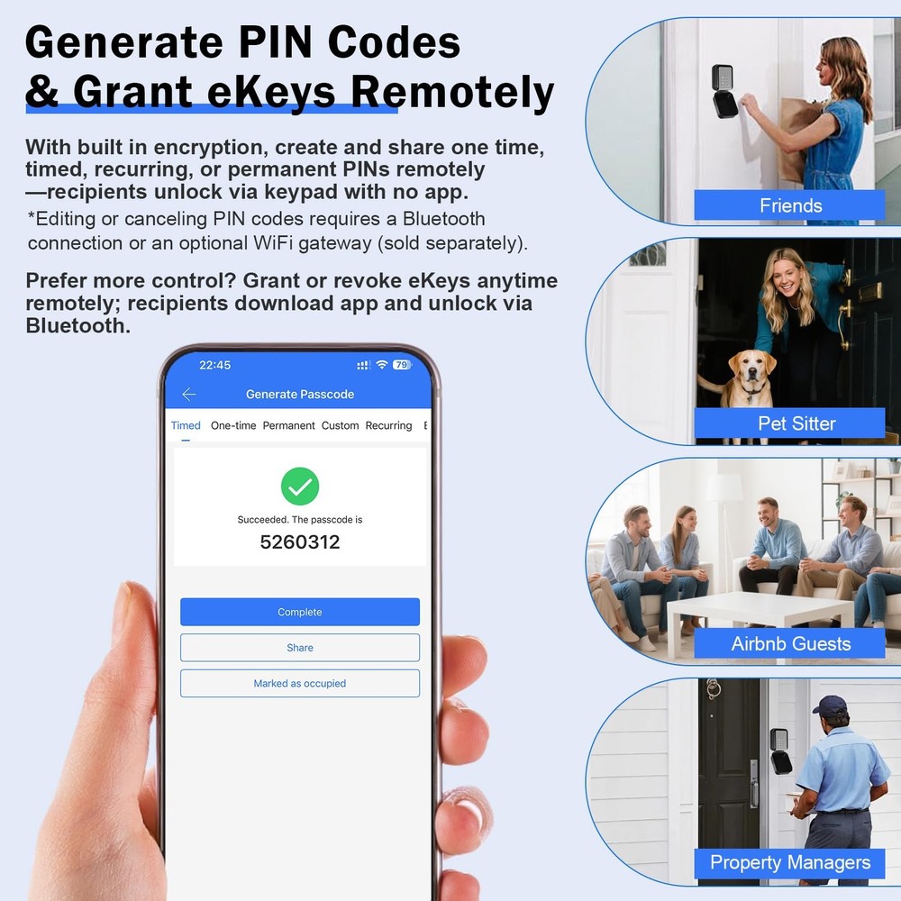 Smart Key Lock Box with Code – Bluetooth PIN Unlock, APP Controlled Digital ...
