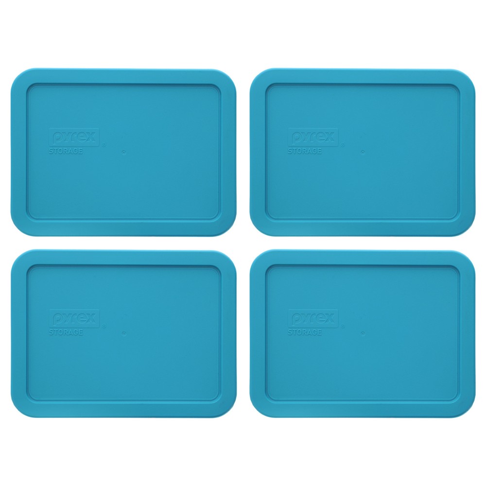 Pyrex 7210-PC 3 Cup Teal Blue Lid (4-Pack)