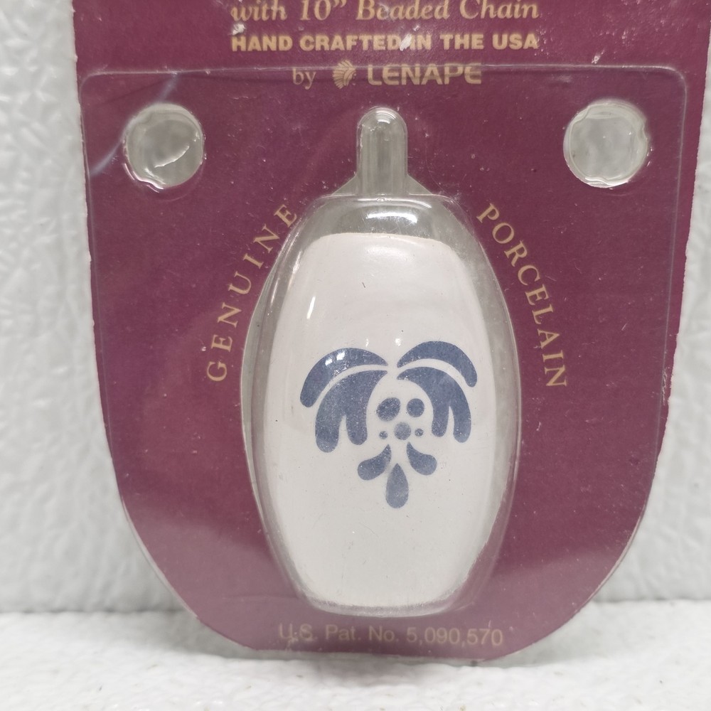 Pfaltzgraff Yorktowne Ceramic Fan Light Pull Chain White Blue Floral Replacement