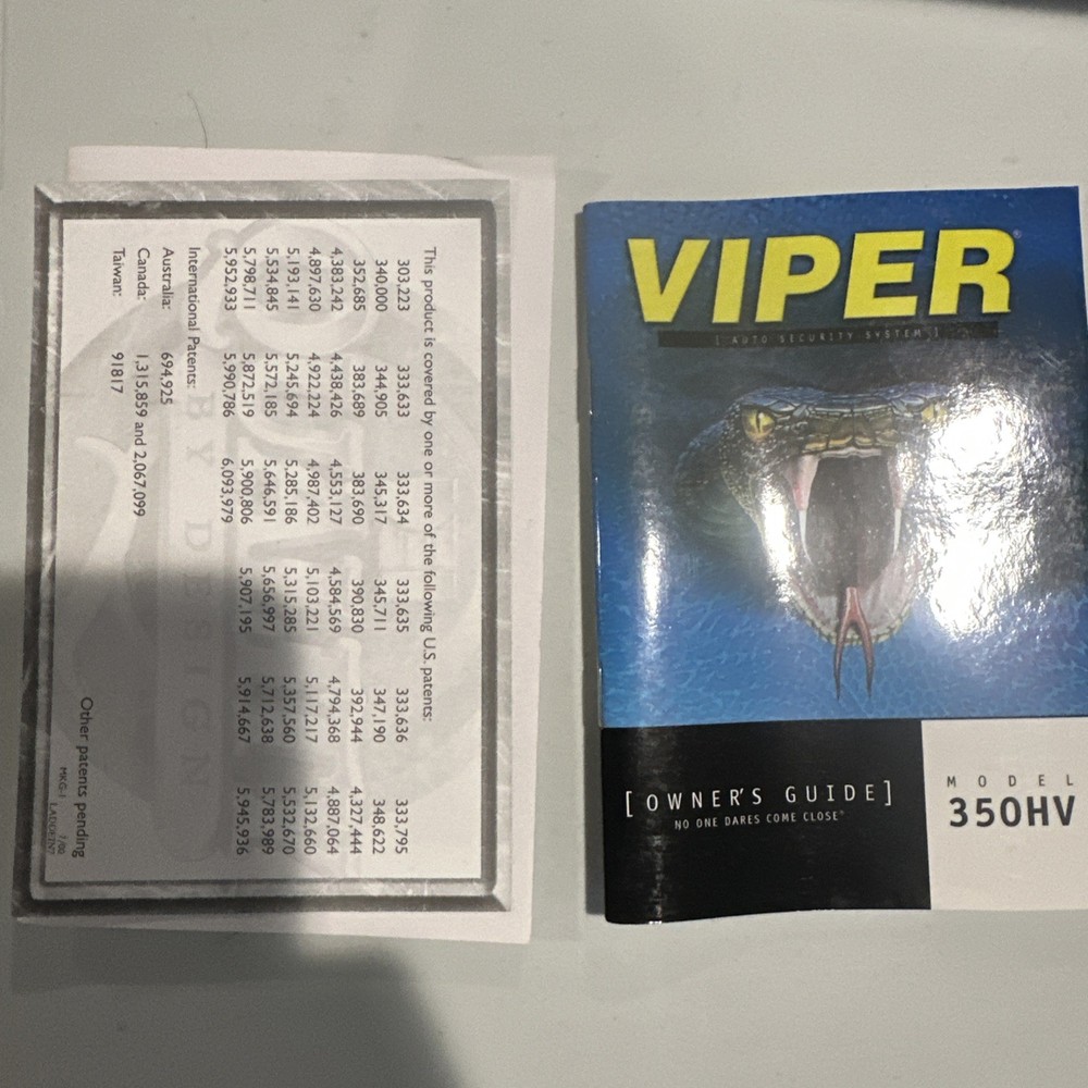 Viper 350HV Vehicle Security System – New in Box – Complete Kit