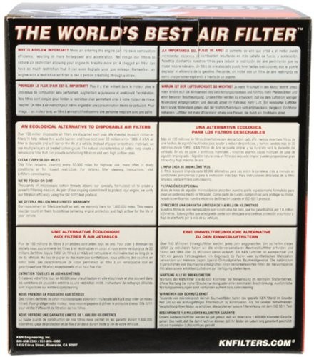Engine Air Filter: Reusable, Clean Every 75,000 Miles, Washable, Replacement