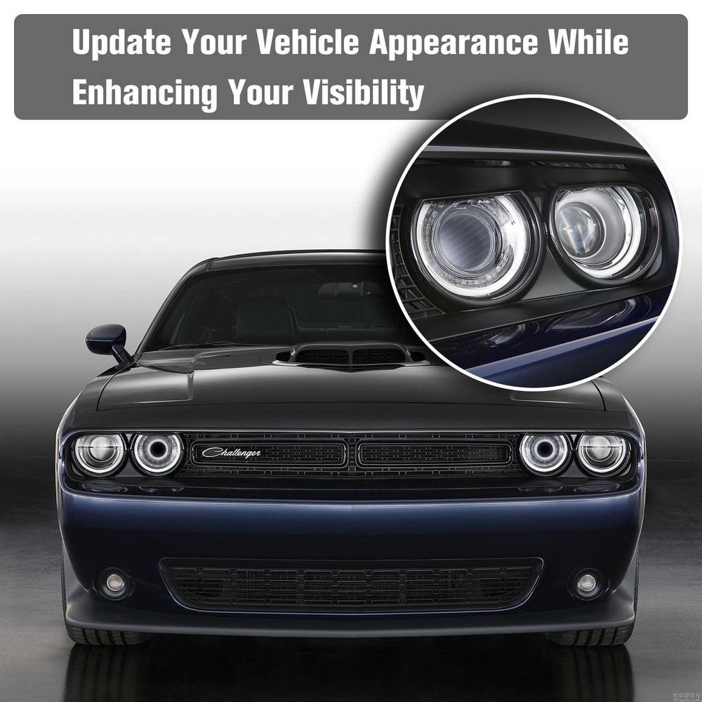 Dodge Challenger Headlights Bulbs, LED Headlamps Air Inserts Assembly Compati...