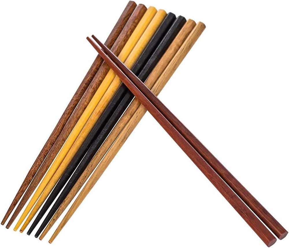 5-Pair Wooden Classic style Chopsticks Assorted
