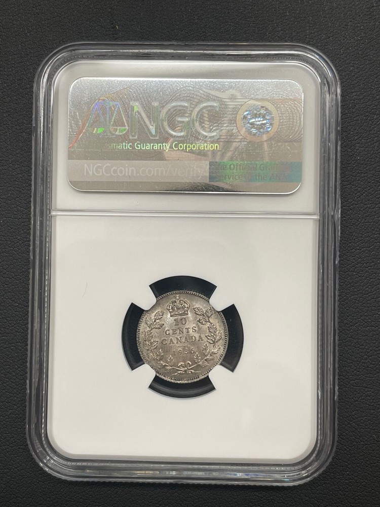 1936 Canada 10 cent MS 64 NGC Certified