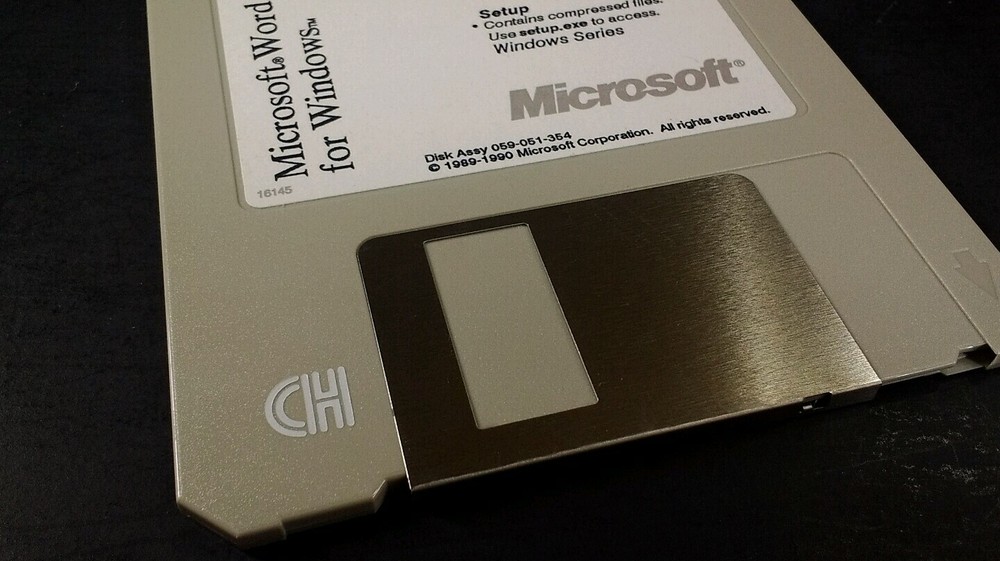 Microsoft Word for Windows 3.5" Disk Vintage 1990 Rare Setup