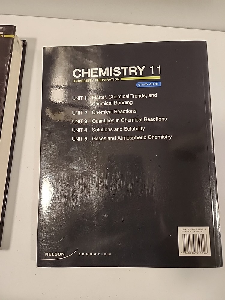 Nelson Chemistry 11: University Preparation Student Textbook + Study Guide Clean