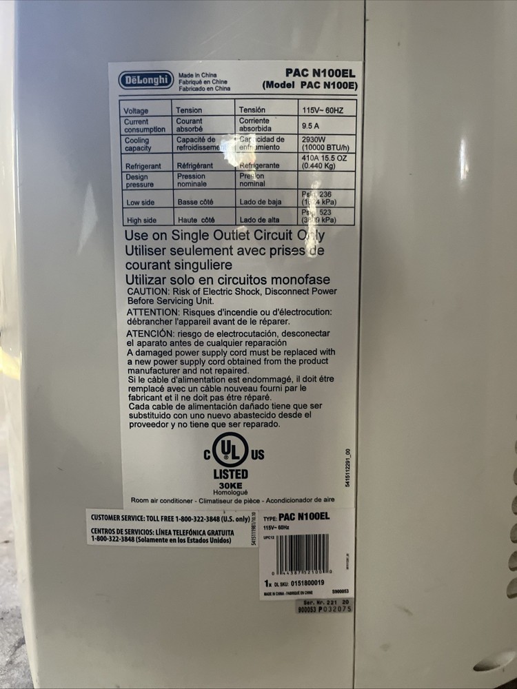 Delonghi Portable AC