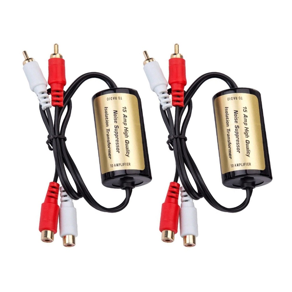 Noise Suppressor RCA Ground Loop Isolator for Car Amplifier Audio System Setup
