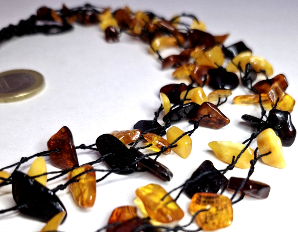 5-Line Genuine Baltic Amber Necklace