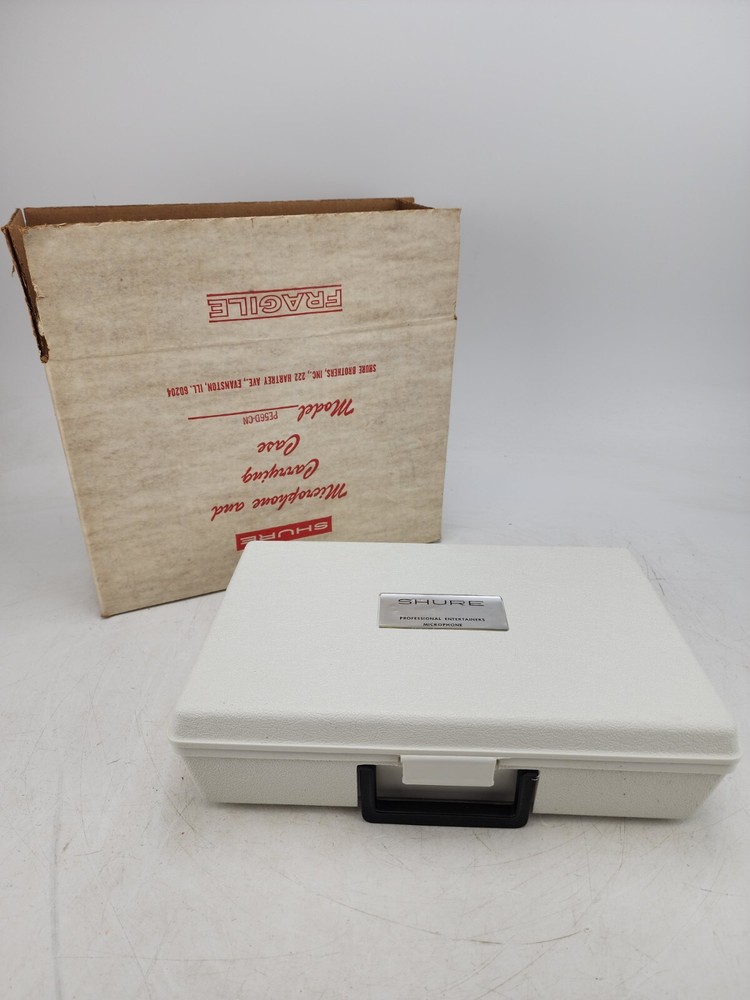 Vintage Shure Microphone Hard Plastic Protective Case White #2