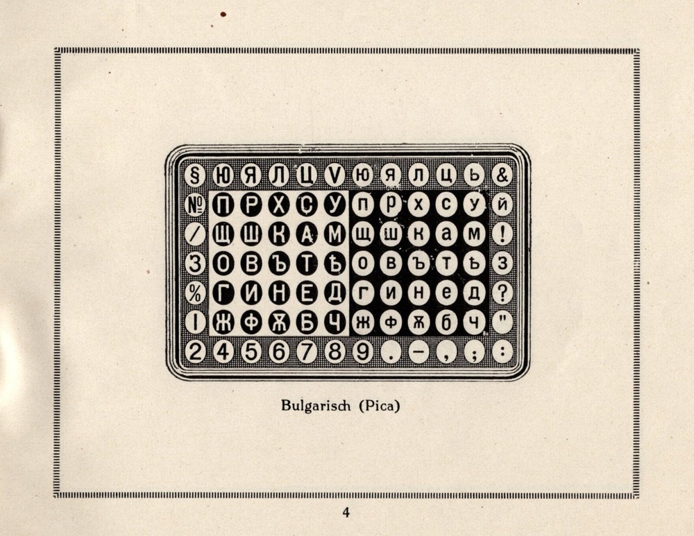Repro Mignon Typewriter Typeface / Language /Keyboard Trade Catalog Vtg Antique