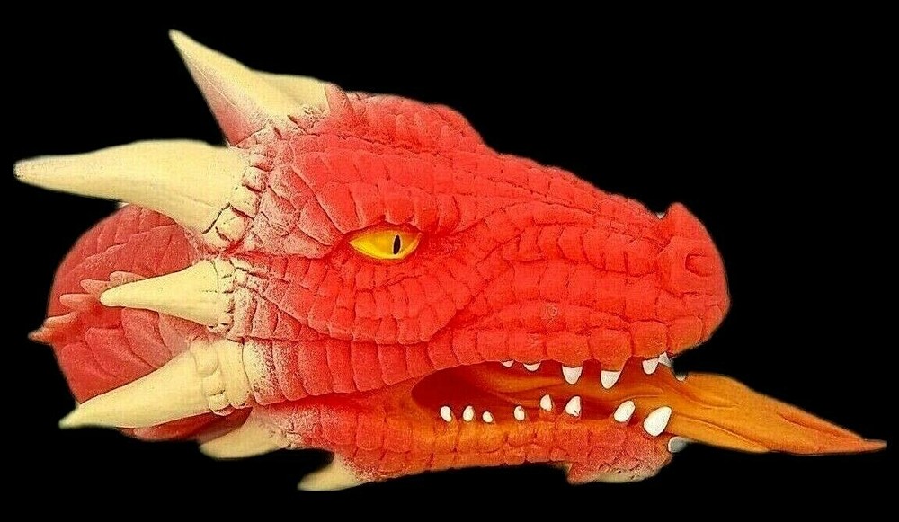 Red Dragon Schylling Ferocious Fire Breathing Soft Rubber Hand Puppet Medevil 3+