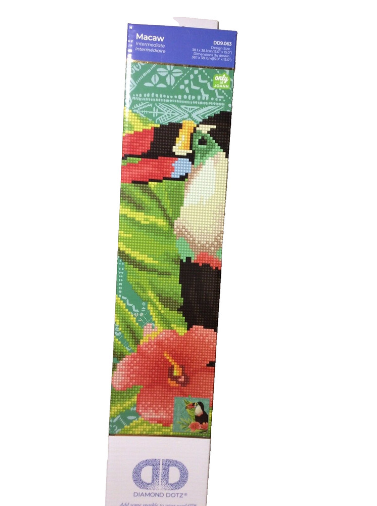 Diamond Dotz Kit “Macaw” 15” X 15” New