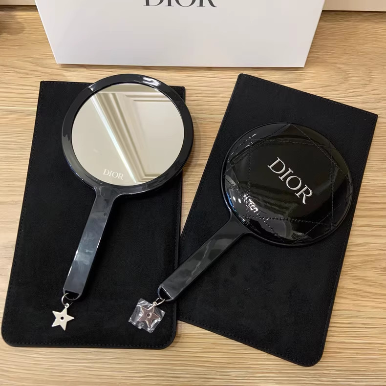 Dior Beauty Black Round Handheld Portable Makeup Mirror