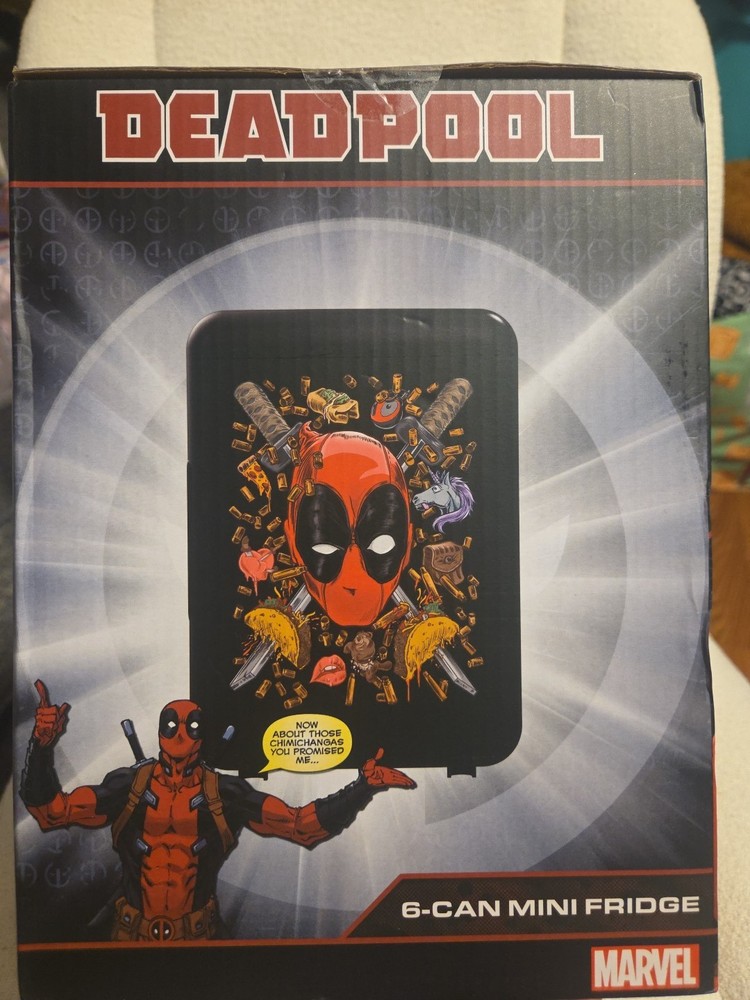 Marvel Deadpool Mini Fridge 6-Can 4L Capacity Sealed Never Opened