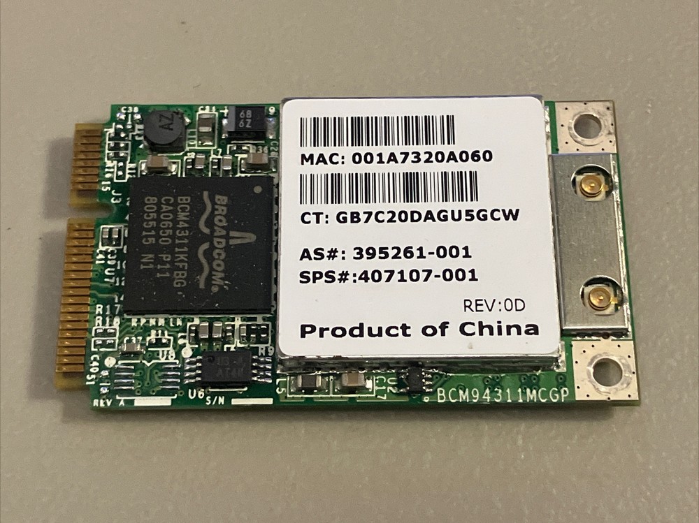 Broadcom BCM94311MCG Wireless Card Original HP 407107-001
