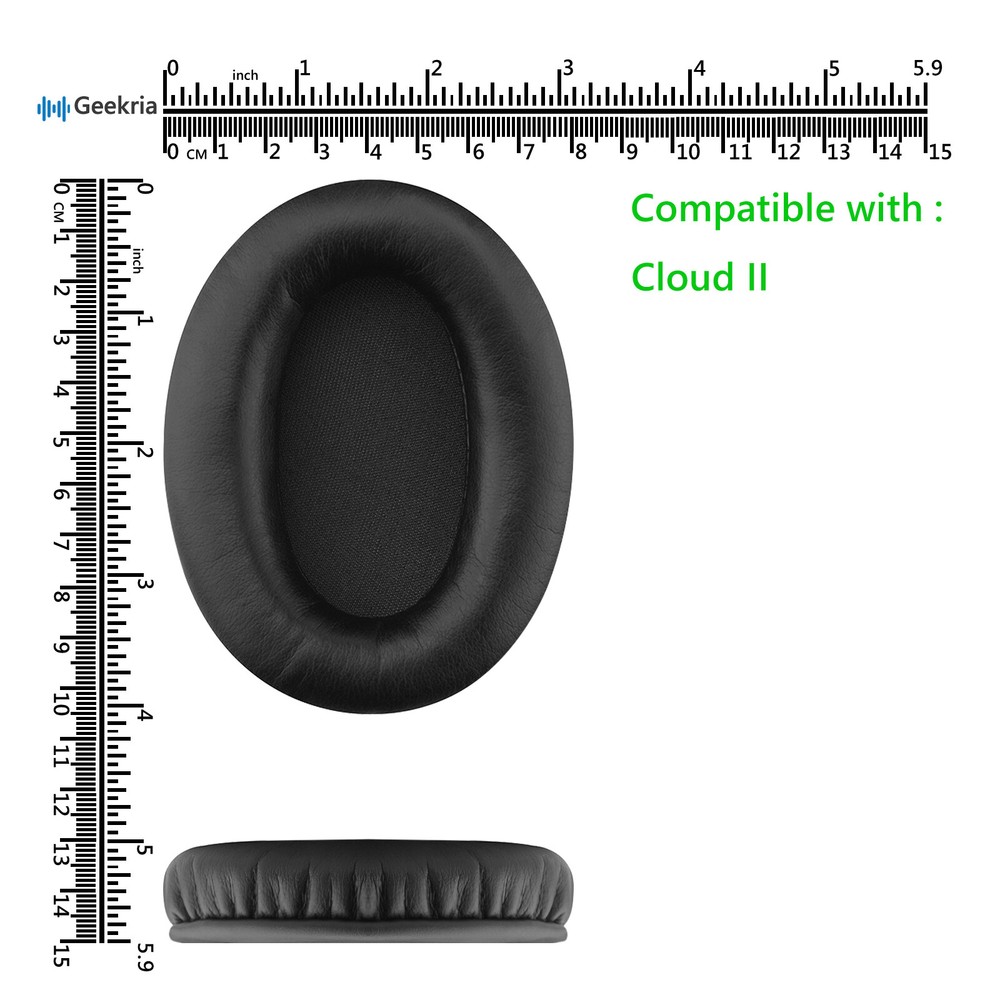 Geekria Replacement Ear Pads for HyperX Cloud II Headphones (Black)