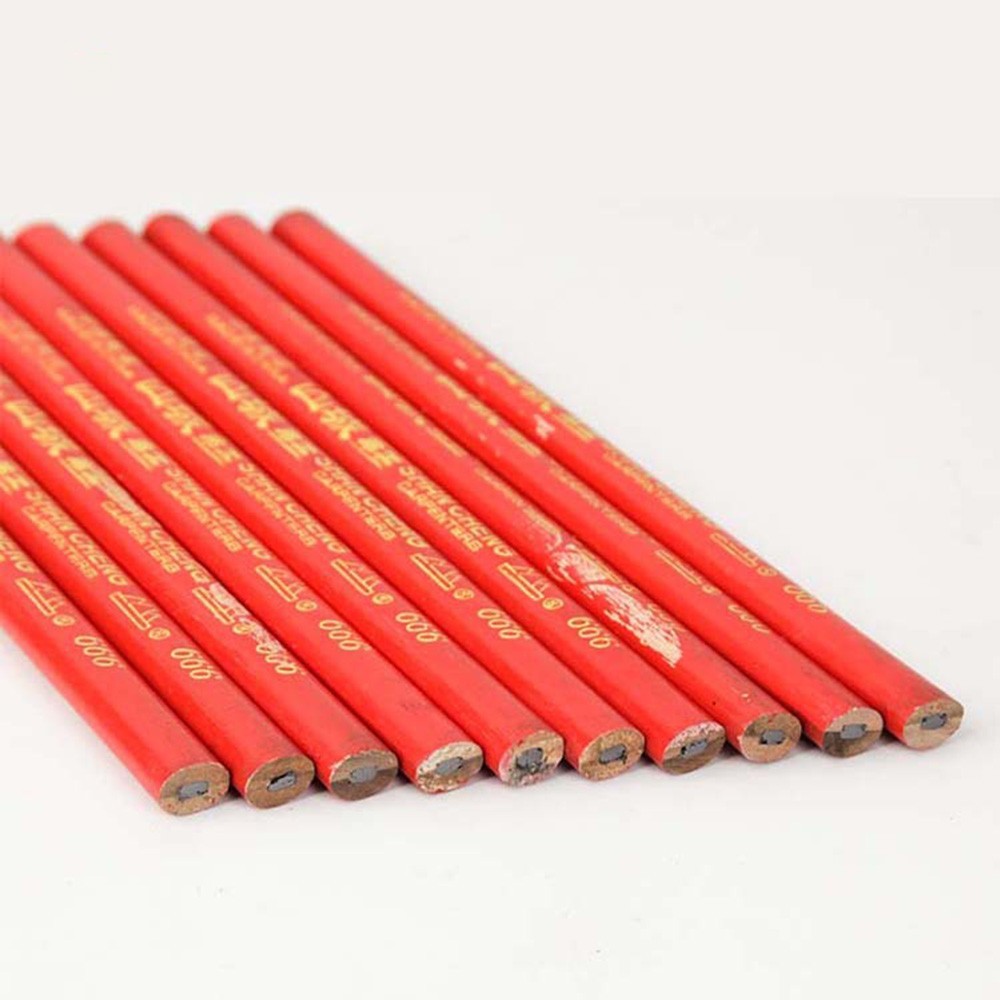 12Pcs Pencils Black Carpenters Construction Marking Pencil Tool Protable