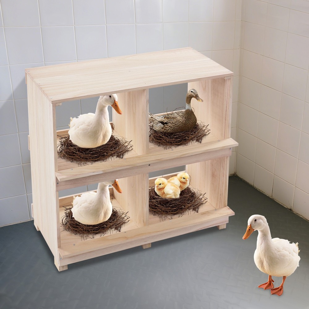 hicken Laying Boxes, 4 Hole Nesting Box for Chickens, 4 Compartment Nesting Box
