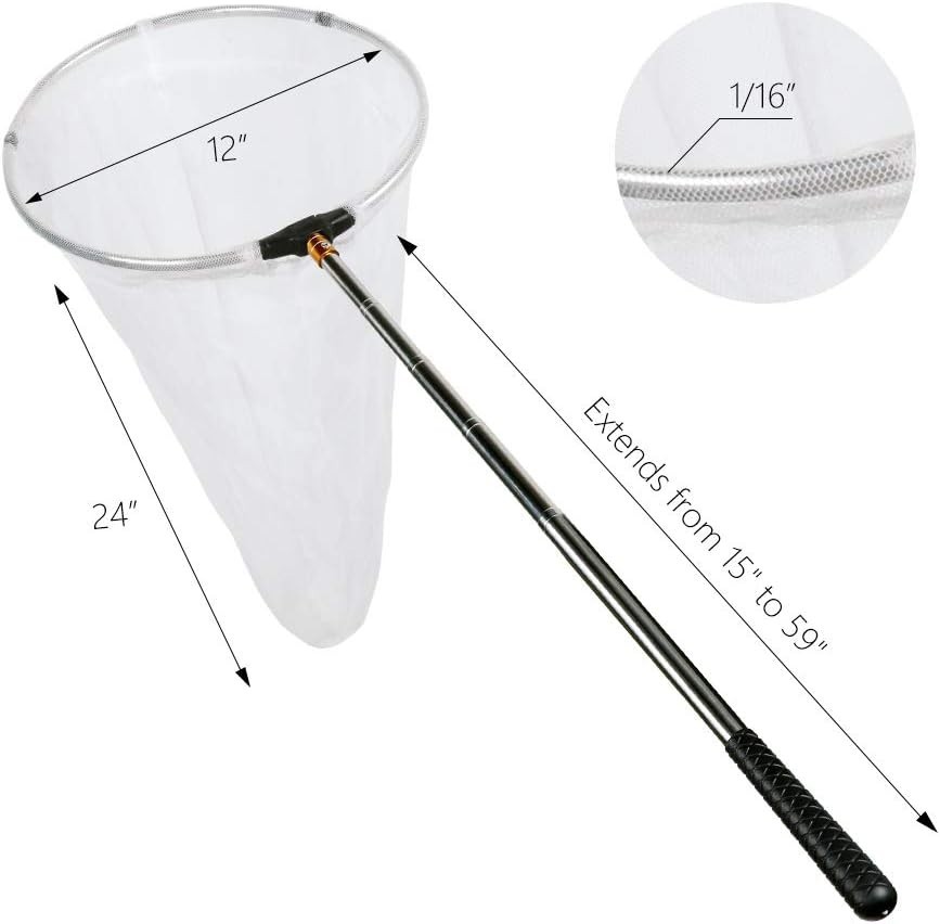 Multi-Function Insect Net with 12" Diameter, 24" Depth, 59" Extendable Handle