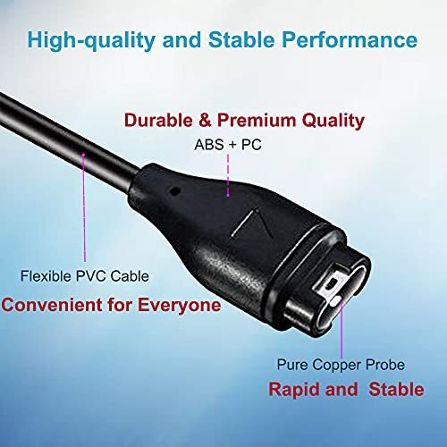 3.3ft Charging Cable For Garmin Forerunner 245 Smart Watch Charger + Dust Plug