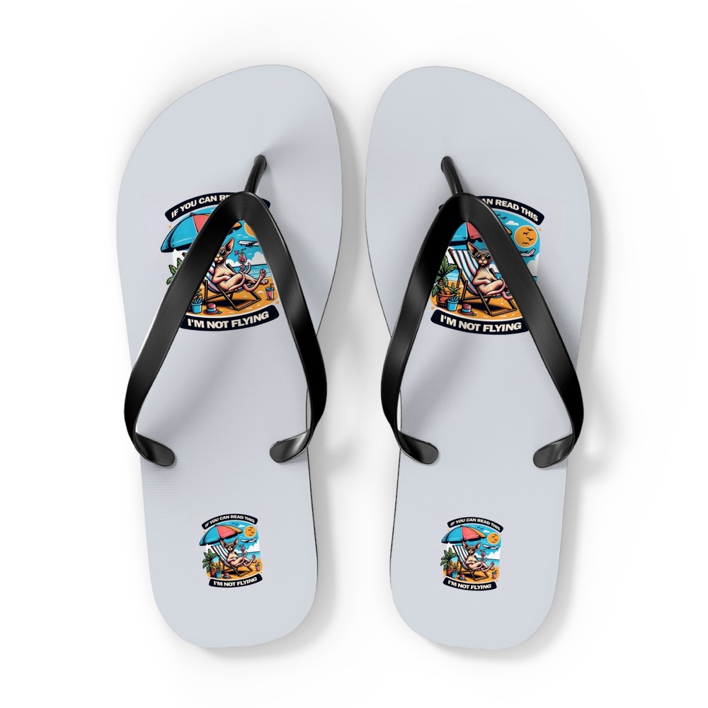 Personalized Funny Sphynx Cat Flip Flops | Summer Beach Design
